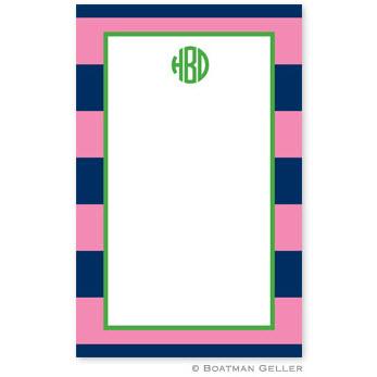 Boatman Geller Personalized Notepad in Rugby Navy & Pink Pattern  Office Supplies > General Supplies > Paper Products > Notebooks & Notepads