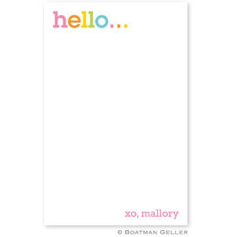 Boatman Geller Personalized Notepad in Rainbow Hello Pattern  Office Supplies > General Supplies > Paper Products > Notebooks & Notepads