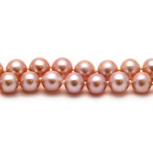 Classic Double Strand 7mm Pink Pearl Bracelet  Apparel & Accessories > Jewelry > Bracelets