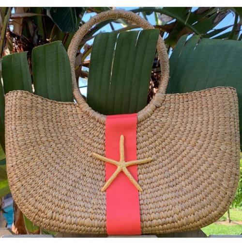 Queen Bea Monogrammed Extra Large Coastal Shoulder Basket  Apparel & Accessories > Handbags > Shoulder Bags