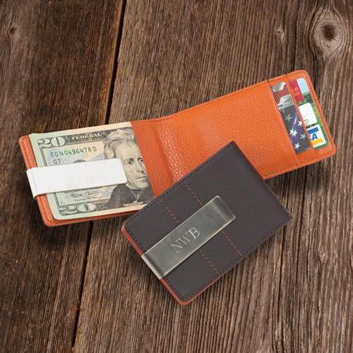 Personalized Wallet and Money Clip Men's Metro Leather Personalized Money Clip and Wallet Men's Metro Leather Apparel & Accessories > Handbags, Wallets & Cases