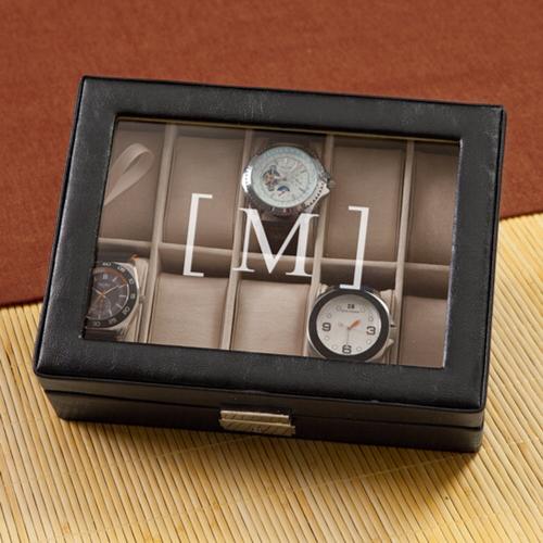 Personalized Leather Watch Case  Home & Garden > Household Supplies > Storage & Organization > Dresser Valets