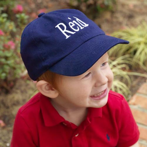 Monogrammed Child's Navy Ball Cap  Apparel & Accessories > Clothing Accessories > Baby & Toddler Clothing Accessories > Baby & Toddler Hats
