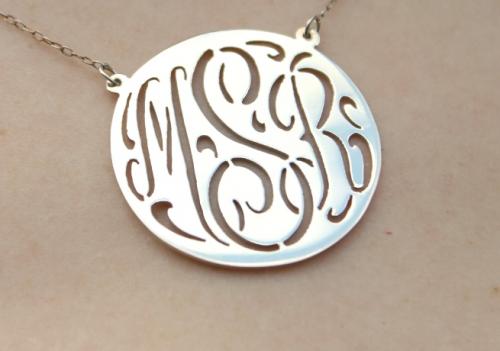 Monogrammed Hand Pierced Necklace  Apparel & Accessories > Jewelry > Necklaces