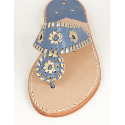 Bellflower and Gold Palm Beach Sandals Bellflower and Gold Apparel & Accessories > Shoes > Sandals > Thongs & Flip-Flops