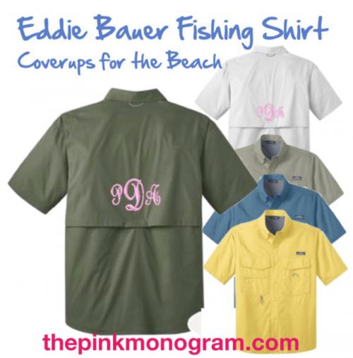  Short Sleeve Fishing Shirts Monogram on Back  Apparel & Accessories > Clothing > Activewear > Active Shirts
