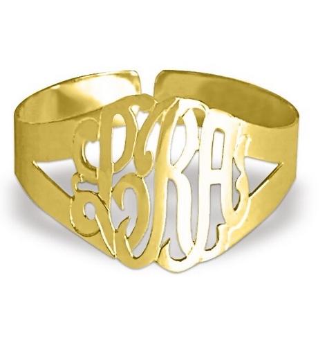 Monogram Hand Cut Interlocking Script Cuff Bracelet  Apparel & Accessories > Jewelry > Bracelets