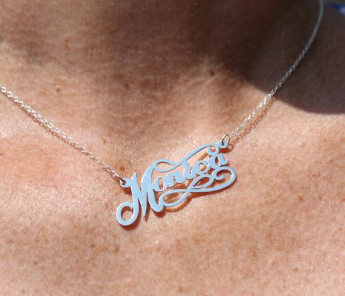 Fancy Script Nameplate Necklace  Apparel & Accessories > Jewelry > Necklaces