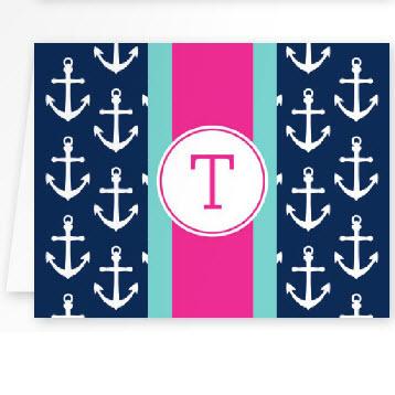 Boatman Geller Personalized Anchors Ribbon Note  Office Supplies > General Supplies > Paper Products > Stationery