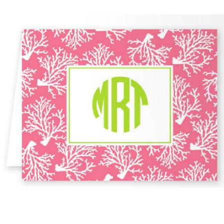 Boatman Geller Personalized Coral Note  Office Supplies > General Supplies > Paper Products > Stationery