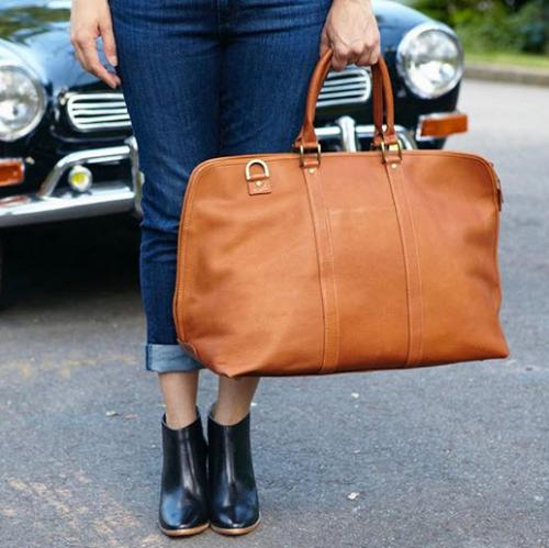 Personalized Leather Weekender Satchel Tote  Luggage & Bags > Business Bags > Briefcases