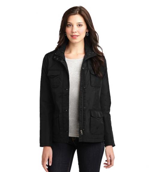 Monogrammed Ladies Black Barn Jacket  Apparel & Accessories > Clothing > Outerwear > Coats & Jackets > Anorak Jackets