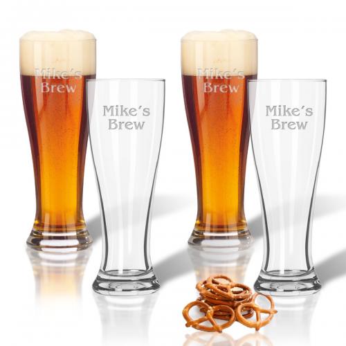 Personalized Pilsner Glass Set  Home & Garden > Kitchen & Dining > Tableware > Drinkware > Pint Glasses