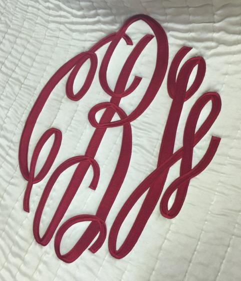 Interlocking Monogram on King Coverlet Interlocking Monogram On Quilt NULL