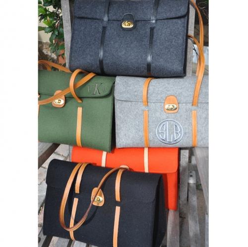 Queen Bea Monogrammed Coco Felt Bag  Apparel & Accessories > Handbags > Shoulder Bags
