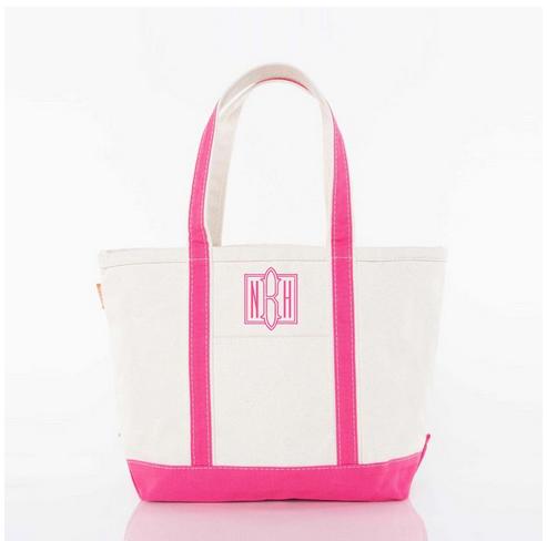 Monogrammed Medium Boat Tote Several Colors  Apparel & Accessories > Handbags > Tote Handbags