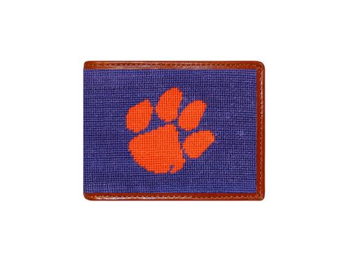 Smathers and Branson Clemson Needlepoint Bi-Fold Leather Wallet - Monogrammable  Apparel & Accessories > Clothing Accessories > Wallets & Money Clips
