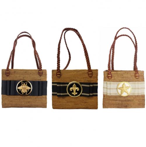 Rectangular Bag Flat Round Adornment