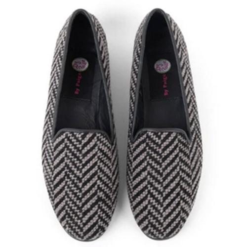 By Paige Women's Black Herringbone Needlepoint Loafers  Apparel & Accessories > Shoes > Loafers
