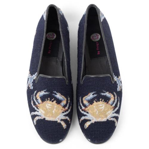 By Paige Crab on Navy Ladies Needlepoint Loafers  Apparel & Accessories > Shoes > Loafers
