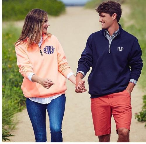 Monogrammed Crosswinds Quarter Zip Sweatshirt  Apparel & Accessories > Clothing > Activewear > Sweatshirts