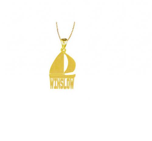 Personalized Sailing Boat Necklace   Apparel & Accessories > Jewelry > Necklaces