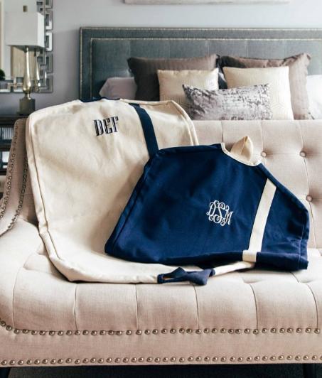 Monogrammed Canvas Garment Bag Your Choice of Colors  Luggage & Bags > Business Bags > Garment Bags