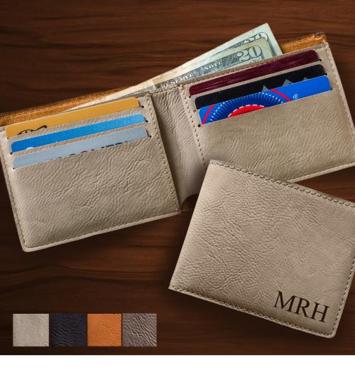 Personalized Vegan Leather Wallet in Four Colors  Apparel & Accessories > Handbags, Wallets & Cases