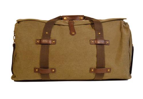 Personalized Duffle Bag In Green Cotton Canvas