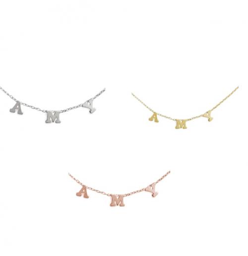  Initial Necklace Add Up To Three Letters  Apparel & Accessories > Jewelry > Necklaces