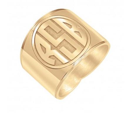 Monogrammed Ring with Recessed Block Initial   Apparel & Accessories > Jewelry > Rings
