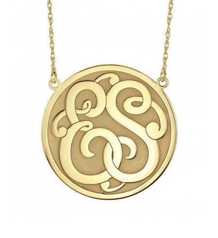 Monogrammed Necklace with Double Initials in Classic Style   Apparel & Accessories > Jewelry > Necklaces