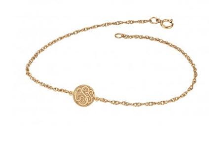 Monogram Bracelet 10mm Classic Disc  Apparel & Accessories > Jewelry > Bracelets