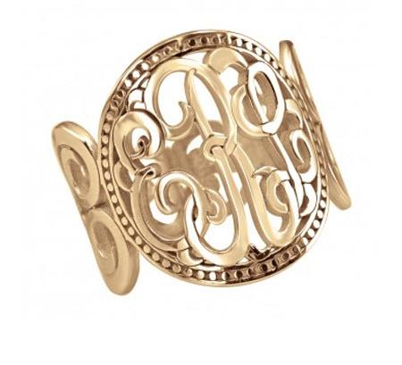 Monogrammed Ring Band in Classic Design  Apparel & Accessories > Jewelry > Rings