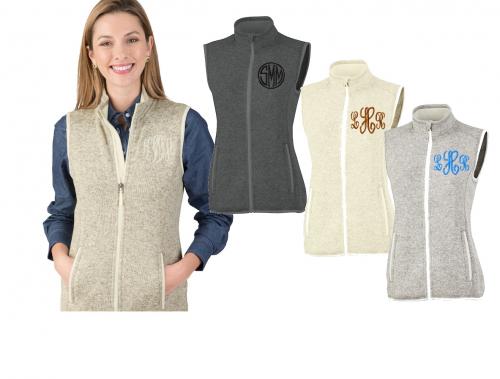 Woman's Sweater Vest monogrammed Four Colors by Charles River  Apparel & Accessories > Clothing > Outerwear > Vests