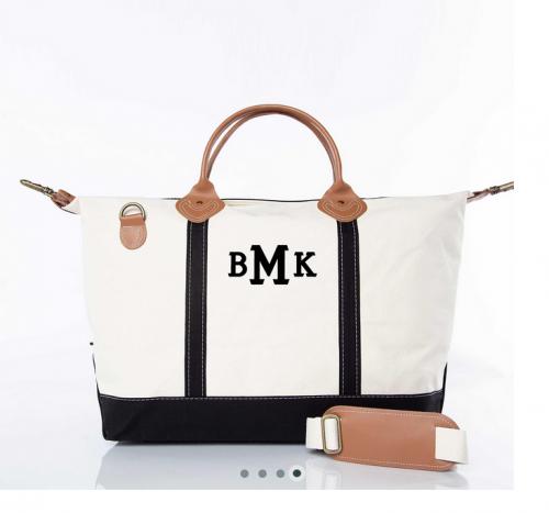 Monogrammed Black Trim Weekender   Luggage & Bags > Duffel Bags