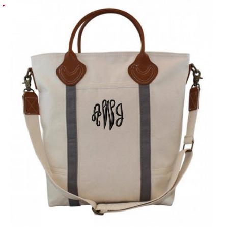 Monogrammed Flight Bag in Gray   Luggage & Bags > Messenger Bags