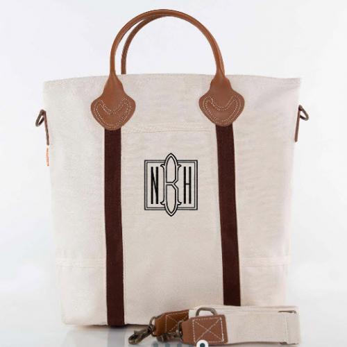 Monogrammed Flight Bag in Brown Trim   Luggage & Bags > Suitcases > Carry-On Luggage