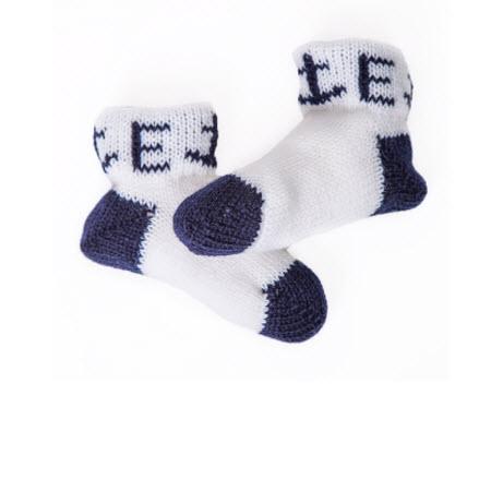 Monogrammed Knit Baby Booties with Anchors   Apparel & Accessories > Clothing > Baby & Toddler Clothing > Baby & Toddler Socks & Tights