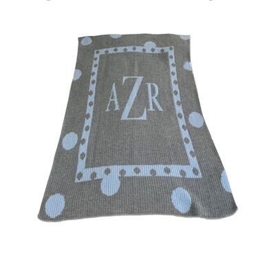 Monogrammed Large Polka Dot Knit Blanket  Home & Garden > Linens & Bedding > Bedding > Blankets
