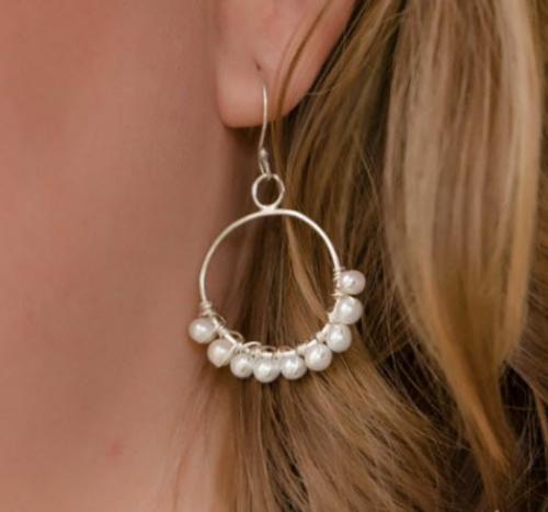 Cultured Pearl Small Hoop Earrings Cultured Pearl Small Hoop Earrings Apparel & Accessories > Jewelry > Precious Stones