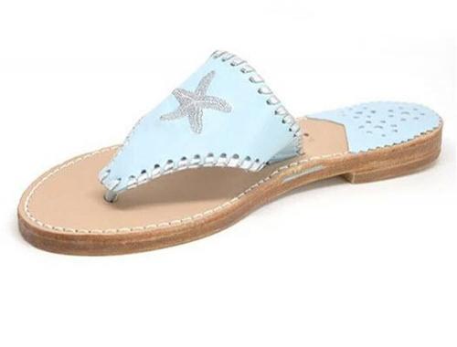Starfish Palm Beach Classic Sandals in Sky and Silver  Apparel & Accessories > Shoes > Sandals > Thongs & Flip-Flops