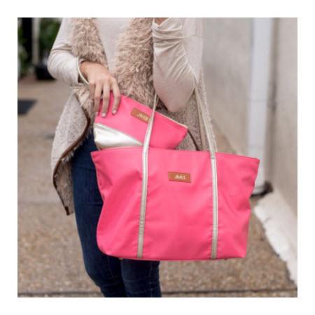 Monogrammed Pink Sophia Tote Bag   Apparel & Accessories > Handbags > Tote Handbags