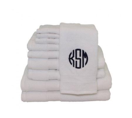 Monogrammed White Luxury Towel Set   Home & Garden > Bathroom Accessories