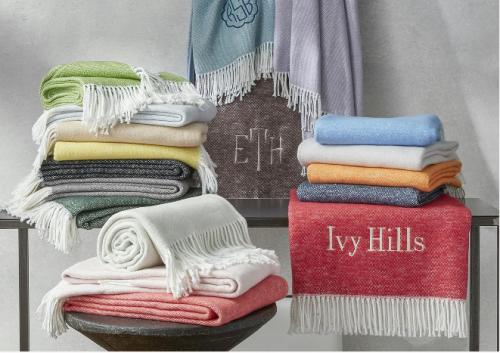 Matouk Pezzo Brushed Cotton Throw  Home & Garden > Linens & Bedding > Bedding > Blankets > Throws