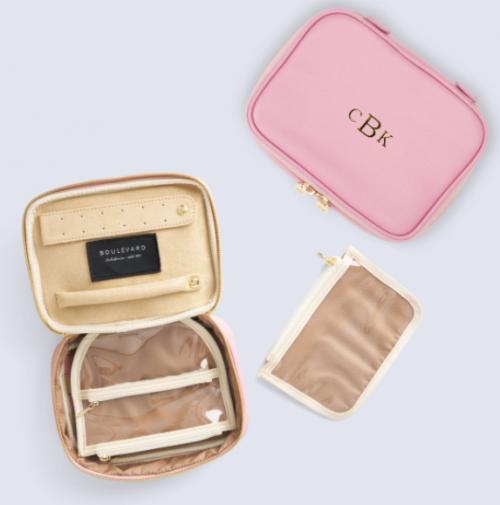 Personalized Isabella Leather Jewelry Case 10 Colors  Luggage & Bags > Luggage Accessories > Packing Organizers