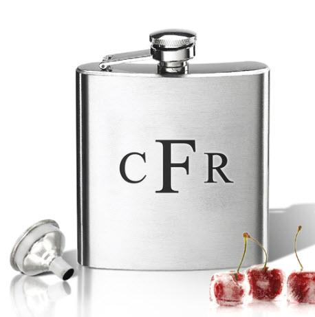 Monogrammed Stainless Steel Hip Flask  Home & Garden > Kitchen & Dining > Food & Beverage Carriers > Flasks