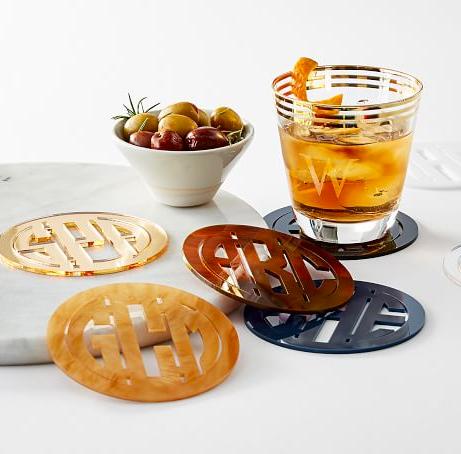Acrylic Monogram Coaster Set  Home & Garden > Kitchen & Dining > Barware > Coasters